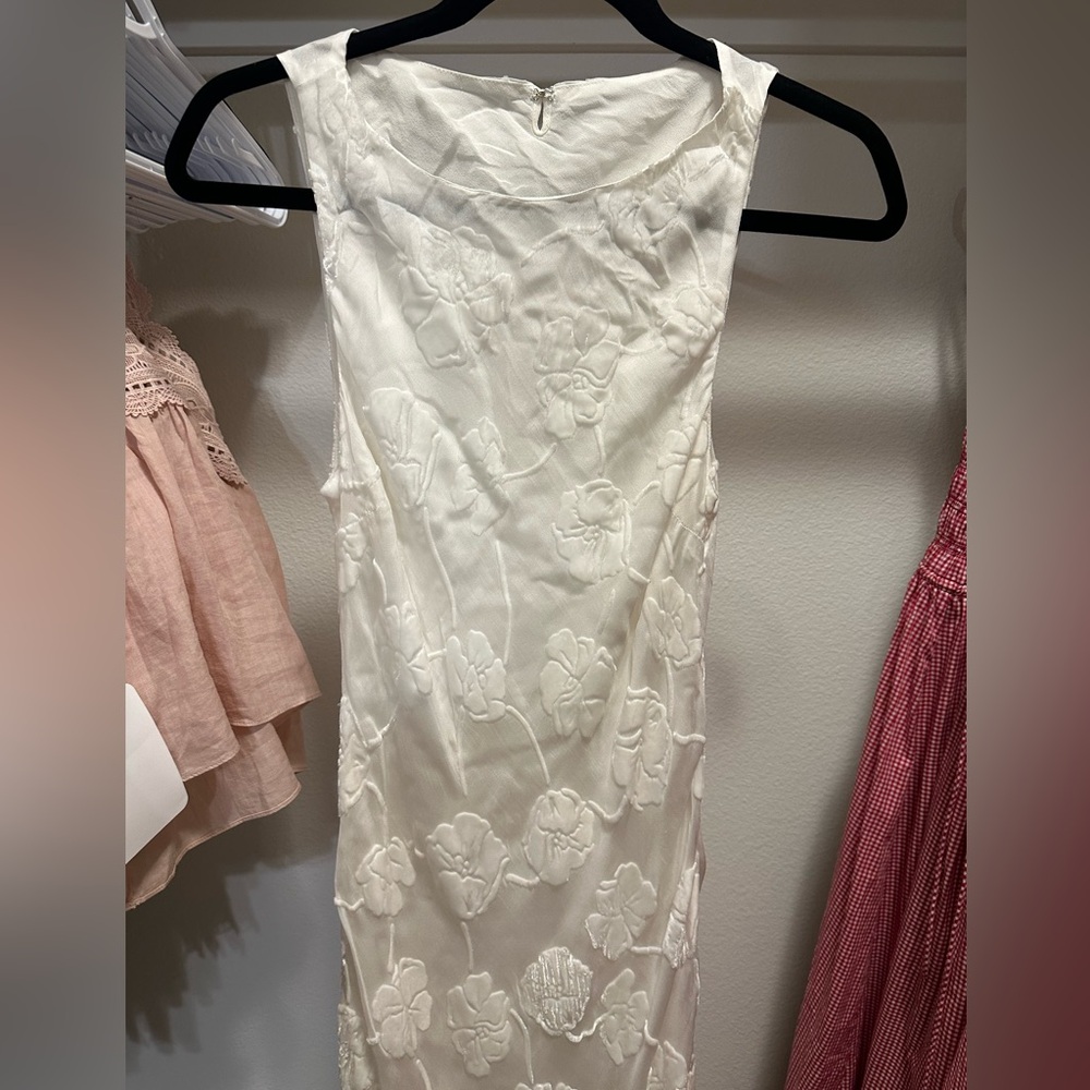 Ivory Floral Maxi Dress Silk